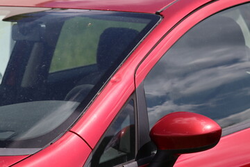 Hail damage at car, storm, damage, thunderstorm, Dented car after a major hail storm 