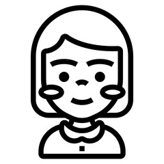 Girl line icon