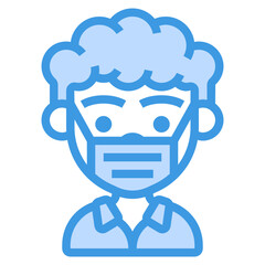 Boy blue line icon