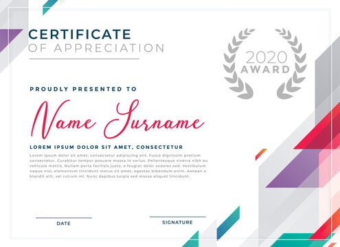 stylish modern elegant certificate of achievement award template design for best candidate or academic success  vector illustration