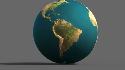 earth globe on a uniform light background
