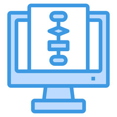 Coding blue line icon
