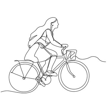 Edit boy on a bicycle contur vector drawing. Stock Vector | Adobe Stock