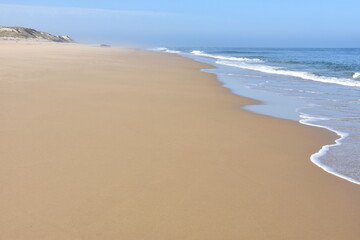 France, aquitaine, océan Atlantique, magnifique plage de la Lagune au sud des passes du bassin d'Arcachon.