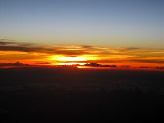 sunset seen from the plane