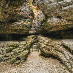 Saltinskij gorge - a unique nature reserve. Gorge in mountains landscape nature on Dagestan. Russia.