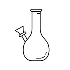 Smoking bong, linear icon. Black simple illustration. Contour isolated vector pictogram on white background