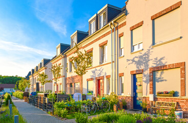 newly built houses in rows