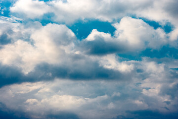Naklejka na ściany i meble Soft blue cloudy sky after the rain