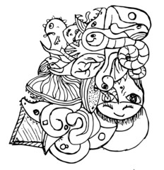 original hand-drawn doodle art