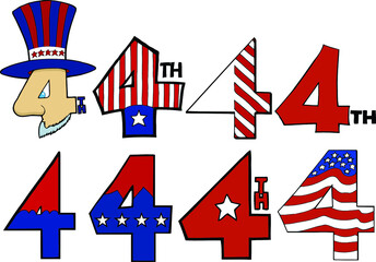 Fototapeta premium stylized number 4 | 4th of July 