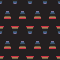 Rainbow stripes on a dark background, Abstract vector wallpaper, Seamless pattern background.