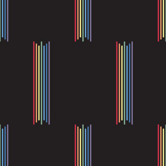 Rainbow stripes on a dark background, Abstract vector wallpaper, Seamless pattern background.