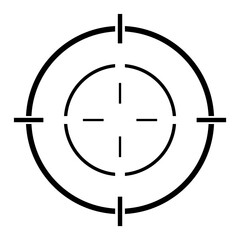 Sight gun vector icon. Modern target illustration of crosshair symbol for web design. Cross mark dot
