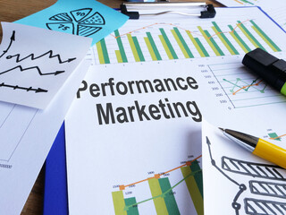 Performance marketing is shown on the business photo using the text