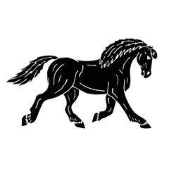 Vector hand drawn doodle sketch black draft horse isolated on white background