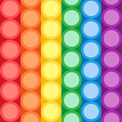 Vector seamless pattern of flat simple dimple pop it isolated on colored background