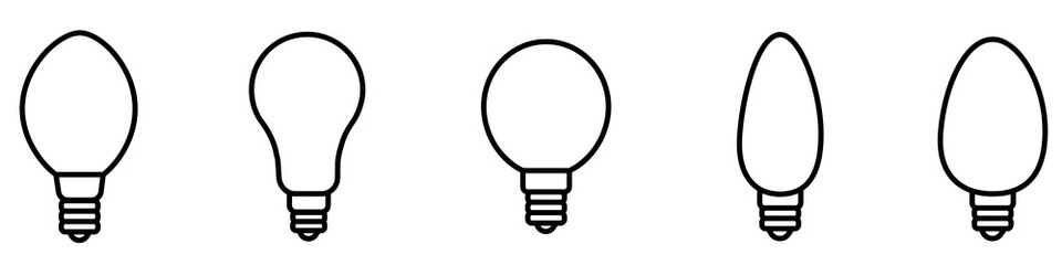 Light Bulb icon set, vector. Isolated on white background