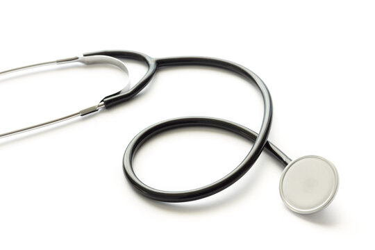 Medical stethoscope with white background