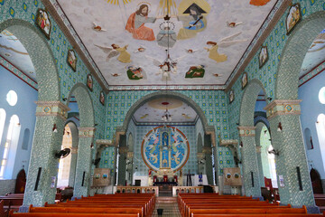 Fototapeta na wymiar Interior view of the church Our Lady of the Holy Conception (Nossa Sra. da Conceição) in the city of Acarau, state of Ceará, Brazil.