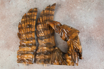 Large vintage wooden eagle figurine