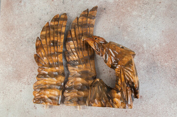 Large vintage wooden eagle figurine