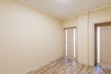 Russia, Moscow- May 29, 2020: interior room apartment modern bright cozy atmosphere. general cleaning, home decoration, room doors, renovation corridor lobby entrance hall