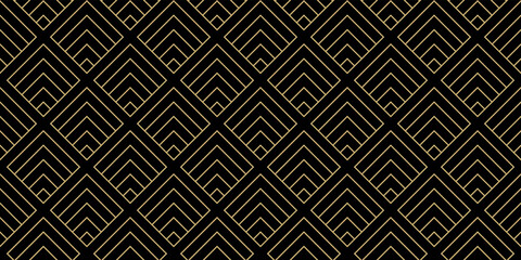 Motif de fond ligne géométrique sans soudure vecteur de couleur de luxe or abstrait.