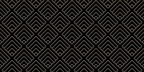 Gordijnen Achtergrondpatroon naadloze geometrische lijn abstracte gouden luxe kleur vector. © Strawberry Blossom