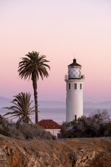 Point Vincent Lighthouse California at sunset