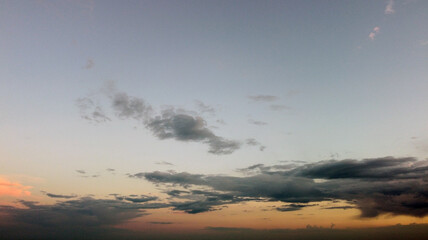 Bright contrasting clouds at sunset