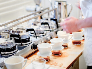 Coffee Shop Barista Preparing Coffee