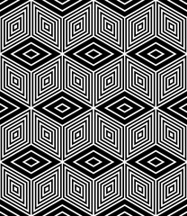 Seamless op art pattern with 3D illusion effect.