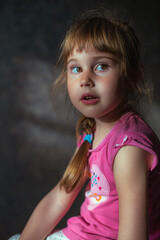 Portrait of a 4.5-year-old cute girl 