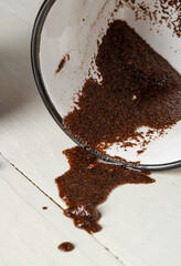 coffee grounds in a cup