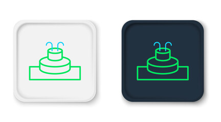 Line Fountain icon isolated on white background. Colorful outline concept. Vector