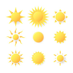Sun set vector , isolated on white color background , Vector Illustration EPS 10