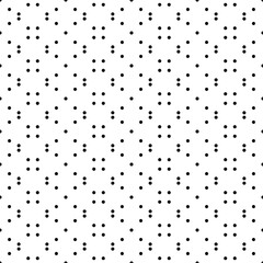 Small dots oenament. Vector black dots and white background.