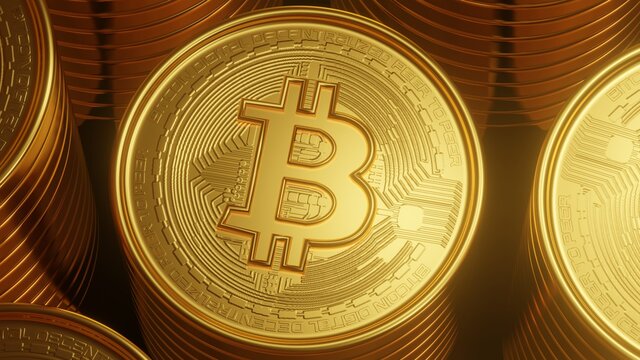 Cryptocurrency bitcoin the future coin 3D Rendering