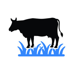Cow, cattle field icon. Simple editable vector illustration.