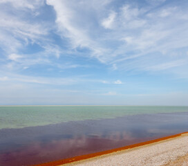 quiet emerald lake coast summer landscape