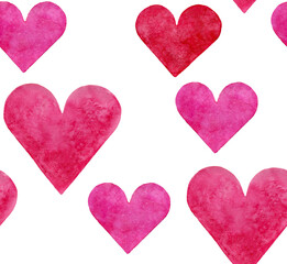 Three watercolor hearts