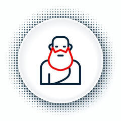 Line Socrates icon isolated on white background. Sokrat ancient greek Athenes ancient philosophy. Colorful outline concept. Vector
