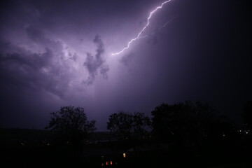 lightning over the town