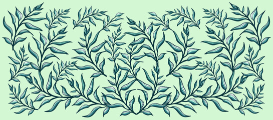 Set of modern abstract plants. Unusual collection of floral nature. Hand drawing shapes and textures. Vector graphics 