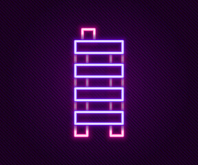 Glowing neon line Mahjong pieces icon isolated on black background. Chinese mahjong red dragon game emoji. Colorful outline concept. Vector