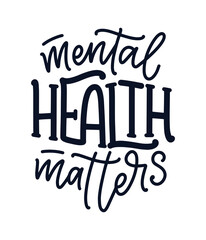 Lettering slogan about therapy. Mental healthcare. Funny quote for blog, poster and print design. Modern calligraphy text. Vector illustration