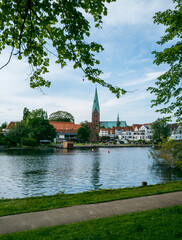 Blick auf die Hansestadt Lübeck.