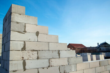 Aerated concrete blocks house construction