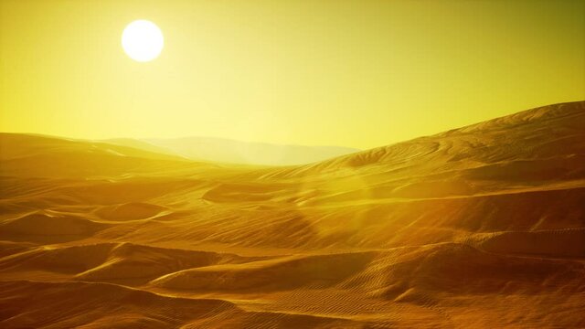 Beautiful sand dunes in the Sahara desert
